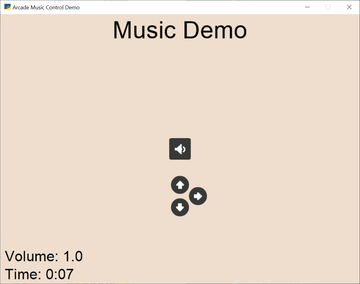 Screen shot of music control demo