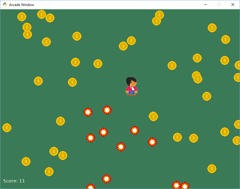 Screenshot of using sprites to change coins