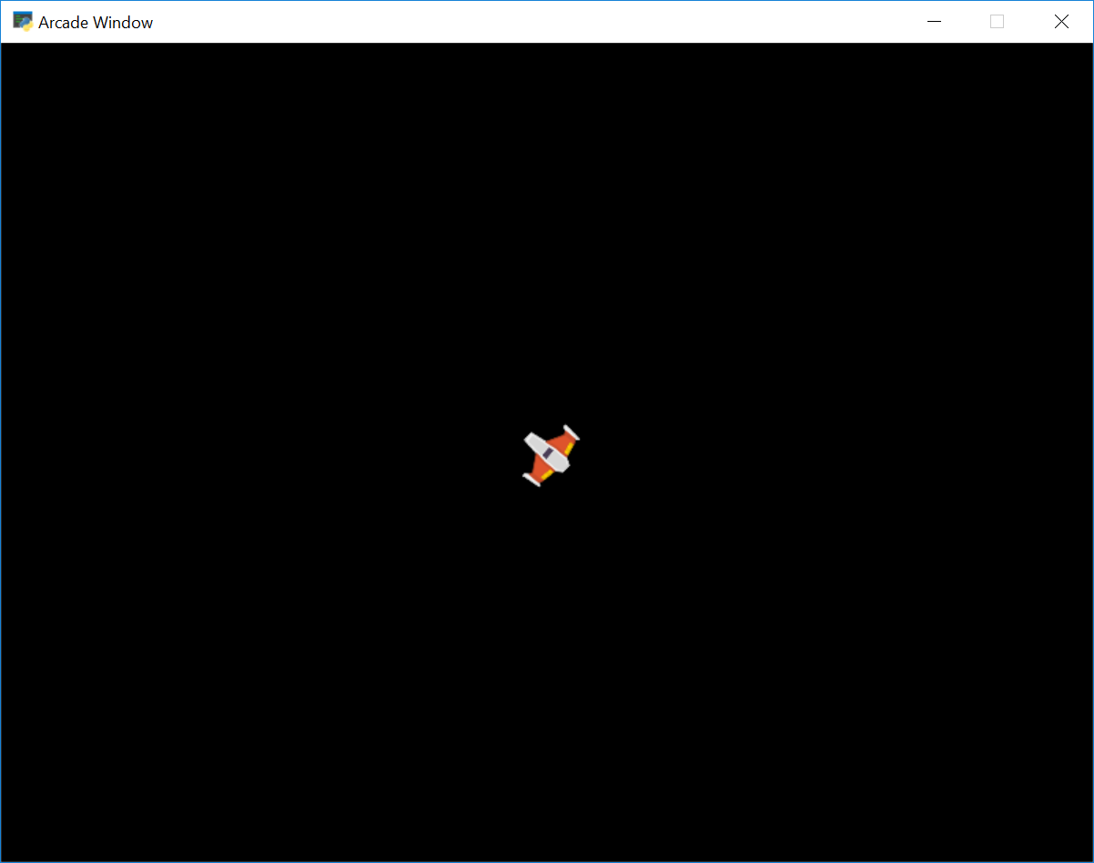 Screen shot of moving a sprite by keyboard and angle