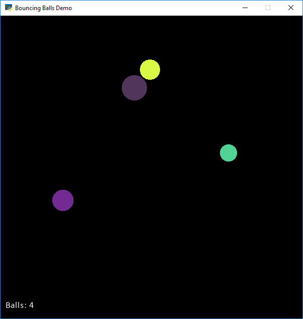 Screen shot of bouncing balls