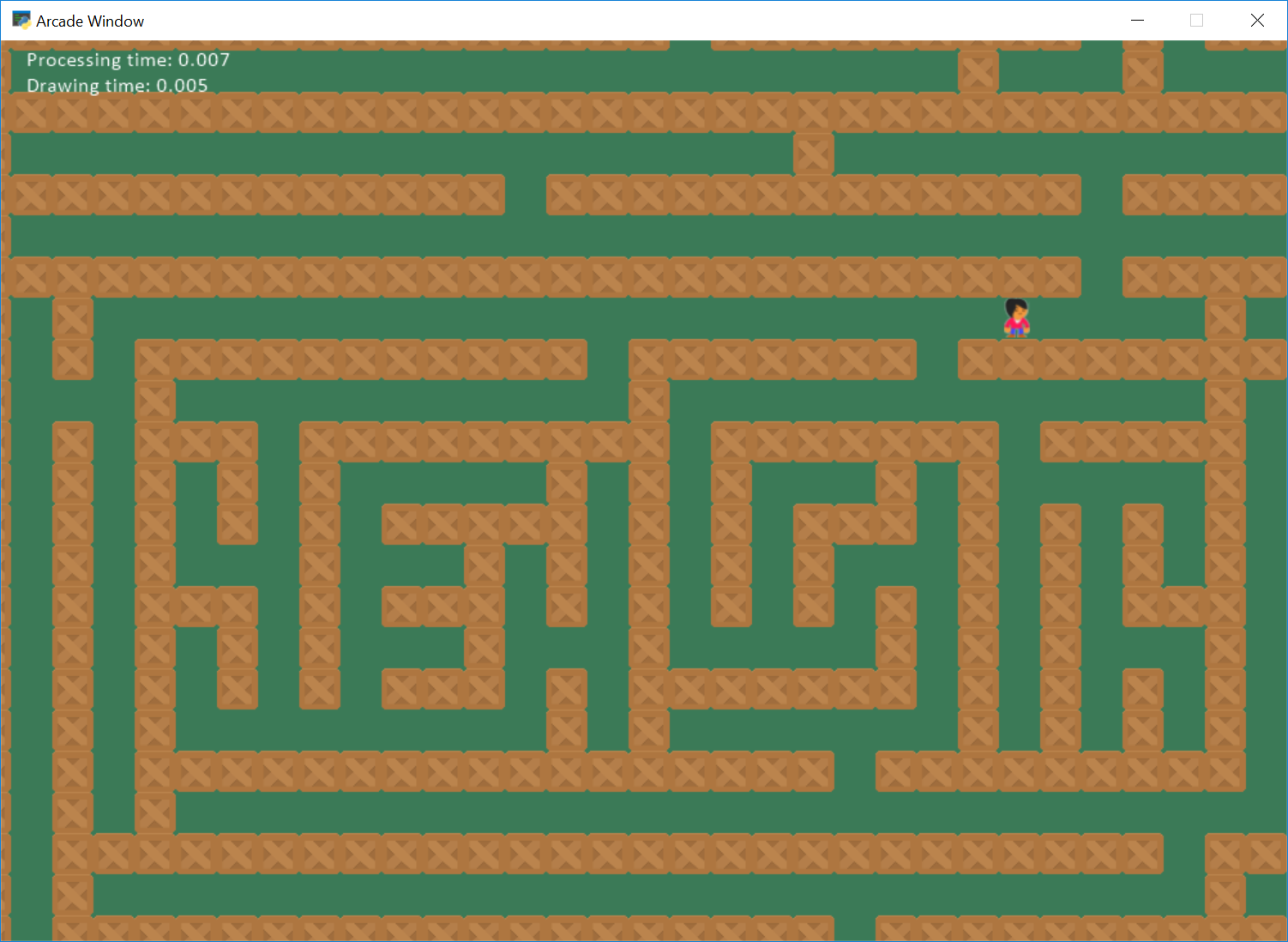 Screen shot of a maze created by recursion
