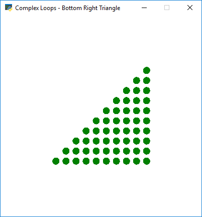 Draw a triangle with nested loops.