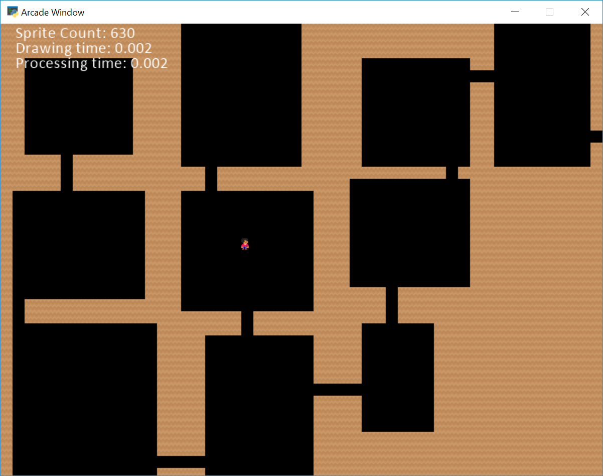 Screen shot of using Binary Space Partitioning to generate caves