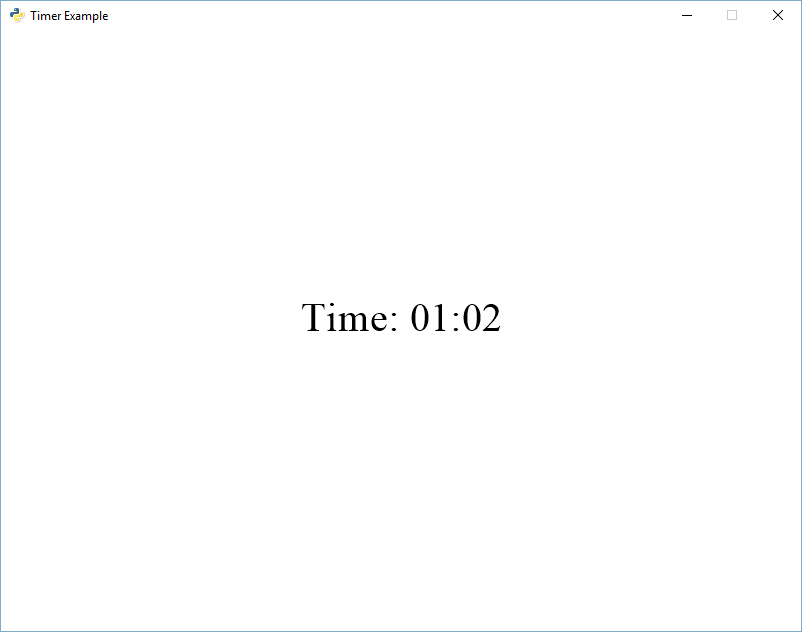 Screenshot of running a timer