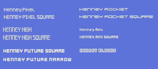The bundled Kenney.nl fonts.