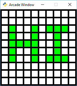 Screenshot of a program that shows an array backed grid.