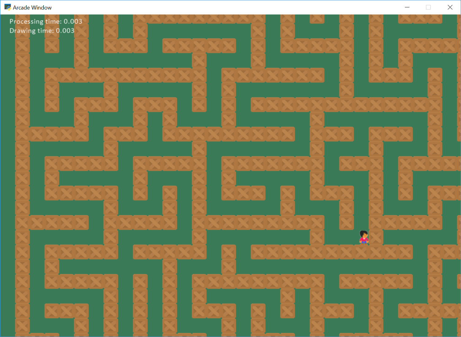 Screen shot of a maze created by depth first