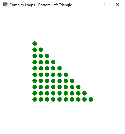 Draw a triangle with nested loops.